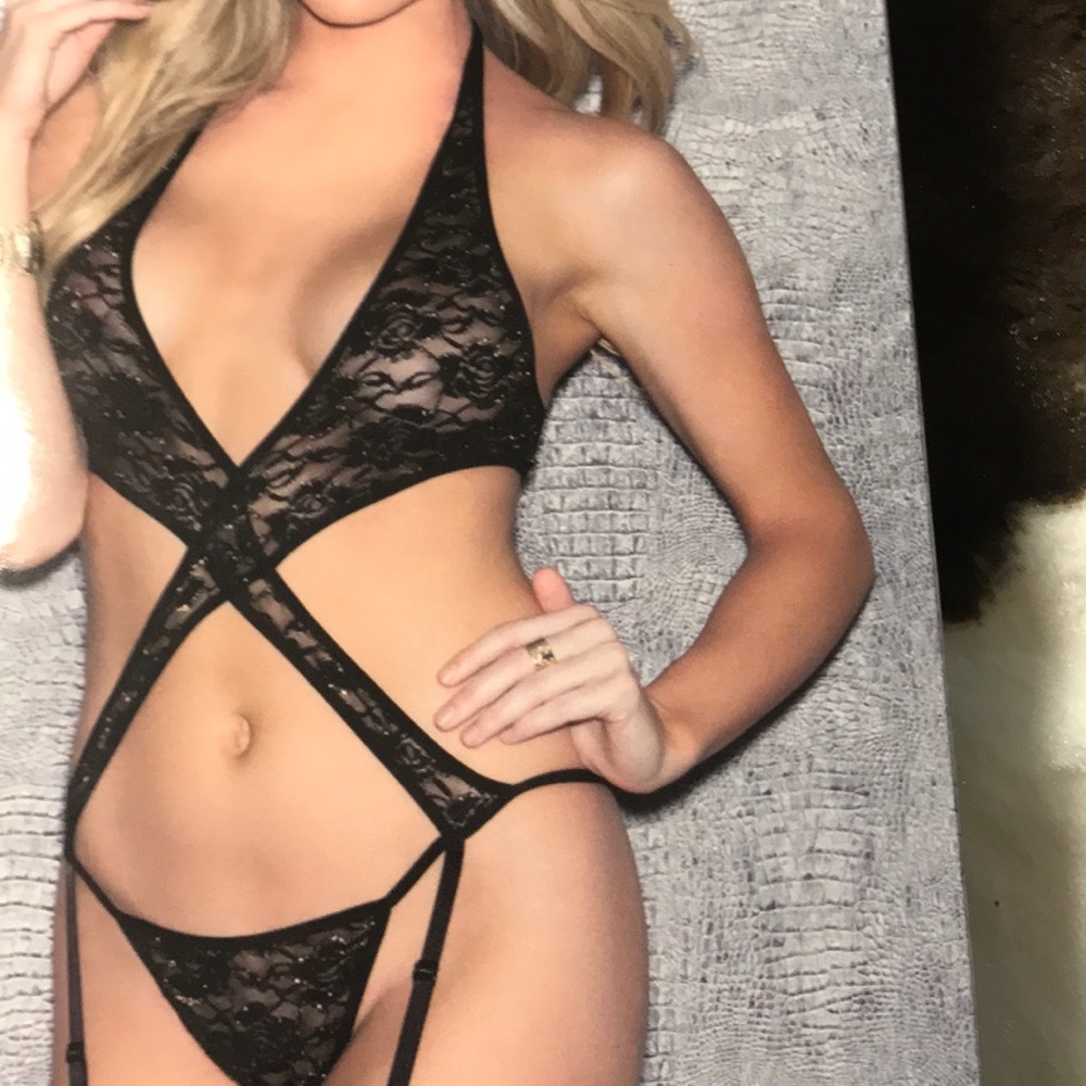Black And Gold Lace Teddy